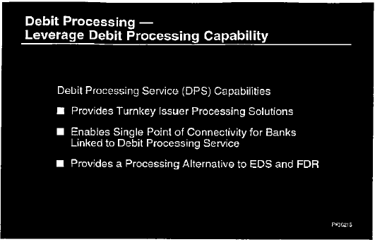 Highlight points of debit processing