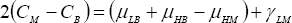 2\left( {C_M  - C_B } \right) = \left( {\mu _{LB}  + \mu _{HB}  - \mu _{HM} } \right) + \gamma _{LM}
