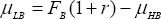 \mu _{LB}  = F_B (1 + r) - \mu _{HB}