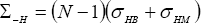 \Sigma _{ - H}  = \left( {N - 1} \right)\left( {\sigma _{HB}  + \sigma _{HM} } \right)