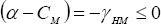 \left( {\alpha  - C_M } \right) =  - \gamma _{HM}  \le 0
