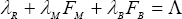 \lambda _R  + \lambda _M F_M  + \lambda _B F_B  = \Lambda