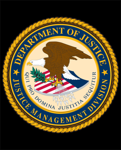 JMD Organization Seal on Black Background