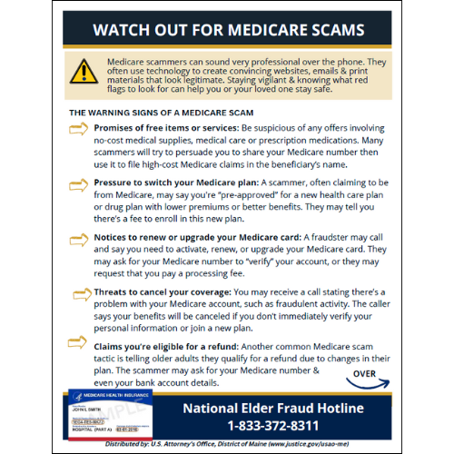 Senior Scams - Medicare Scams flyer thumbnail image